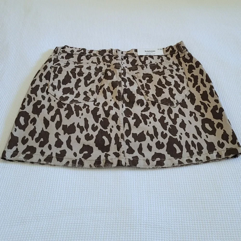 Kensie Jeans👖 Vintage Luxe Leopard🐆 Print Mini Skirt - NWT - Picture 16 of 16